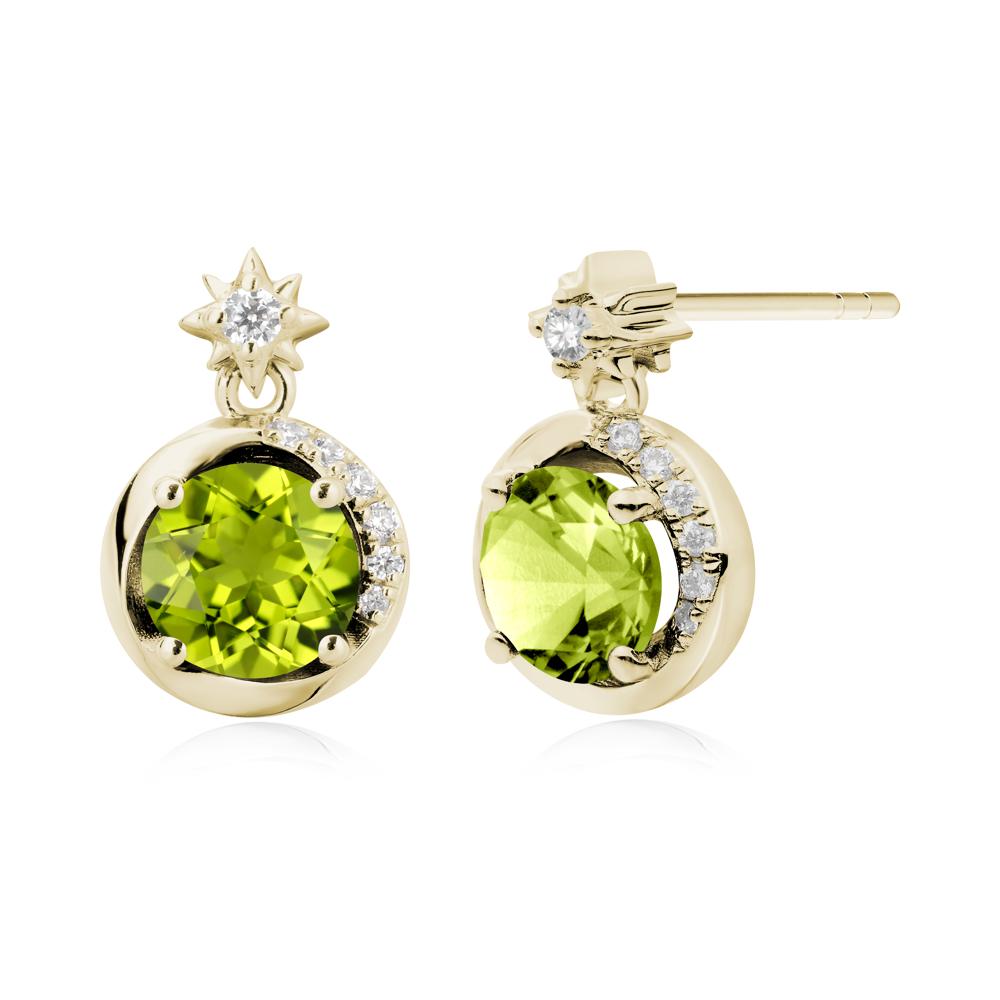 Galaxy Inspired Star Peridot Earrings - LUO Jewelry #metal_14k yellow gold