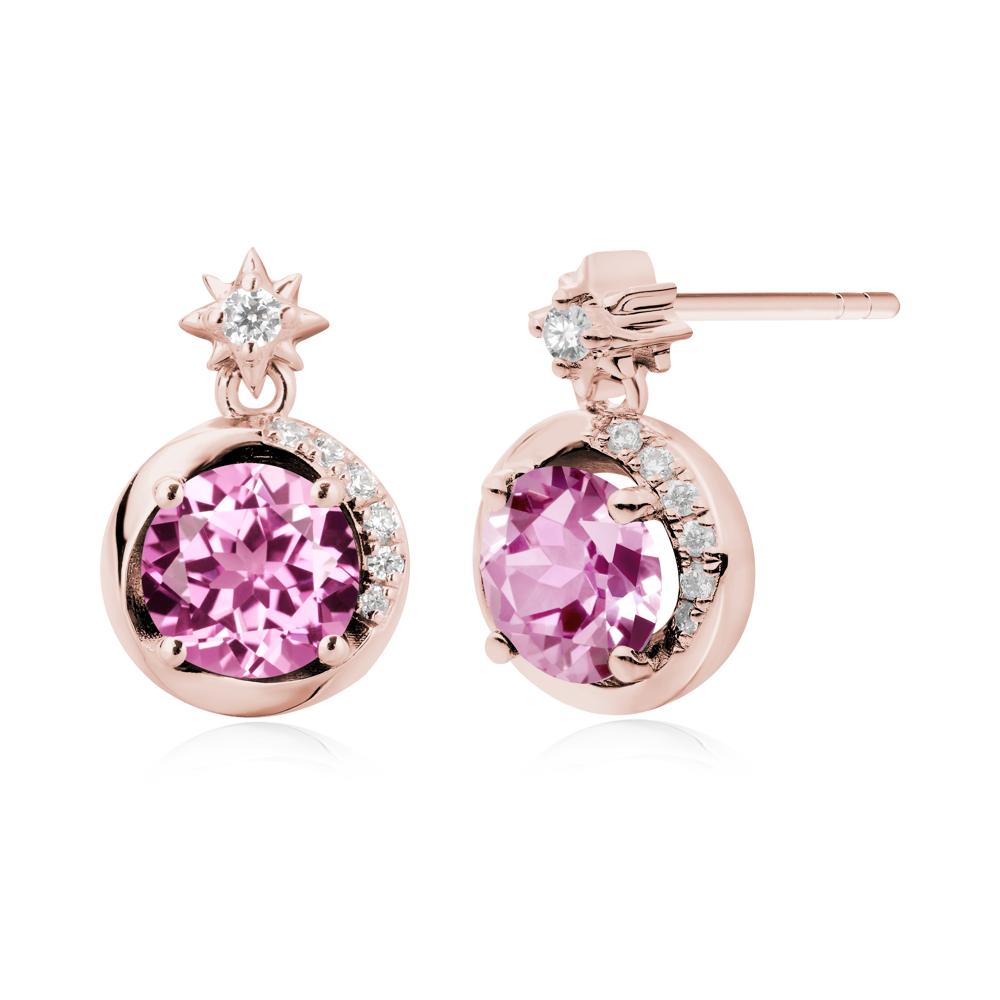 Galaxy Inspired Star Pink Sapphire Earrings - LUO Jewelry #metal_18k rose gold
