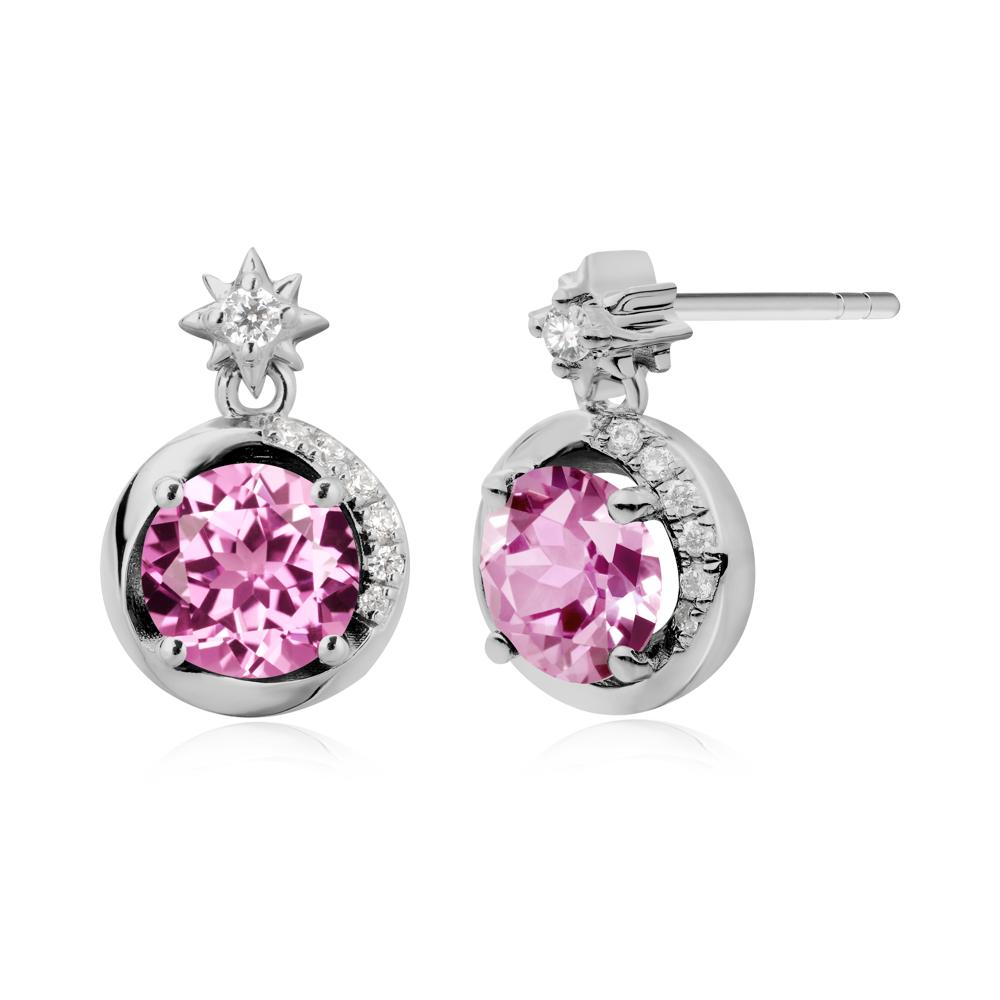 Galaxy Inspired Star Pink Sapphire Earrings - LUO Jewelry #metal_platinum