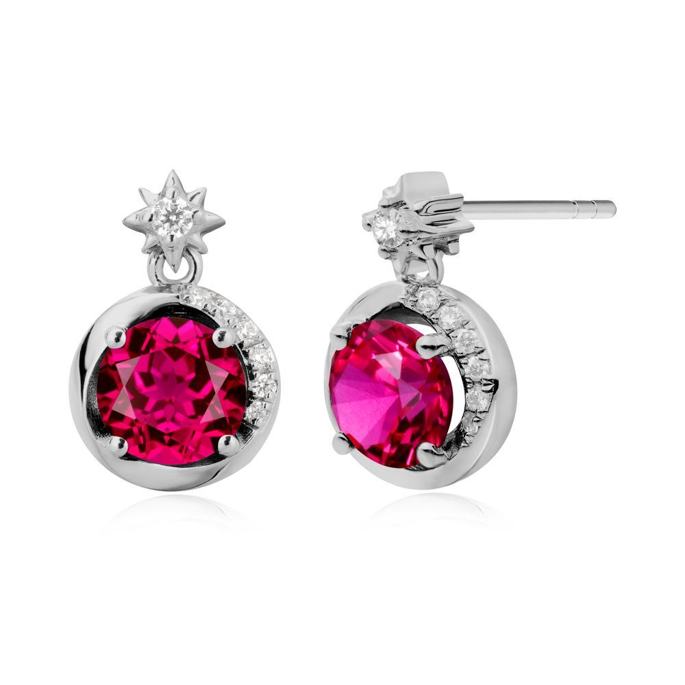 Galaxy Inspired Star Ruby Earrings - LUO Jewelry #metal_platinum