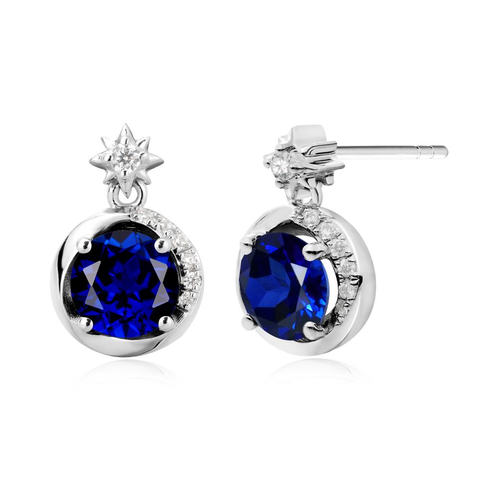 Galaxy Inspired Star Sapphire Earrings - LUO Jewelry #metal_14k white gold