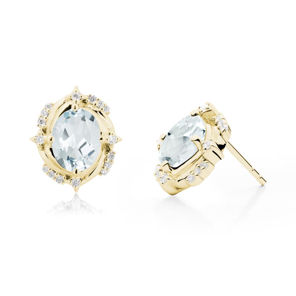 Aquamarine Shooting Star Stud Earrings - LUO Jewelry #metal_18k yellow gold