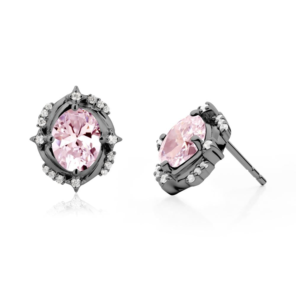 Pink Cubic Zirconia Shooting Star Stud Earrings - LUO Jewelry #metal_black finish sterling silver
