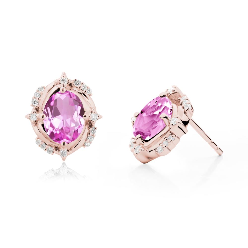 Pink Sapphire Shooting Star Stud Earrings - LUO Jewelry #metal_18k rose gold