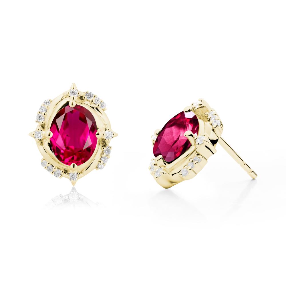 Ruby Shooting Star Stud Earrings - LUO Jewelry #metal_18k yellow gold