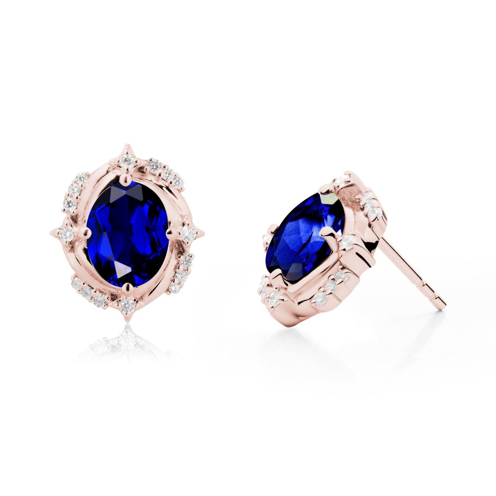 Sapphire Shooting Star Stud Earrings - LUO Jewelry #metal_18k rose gold