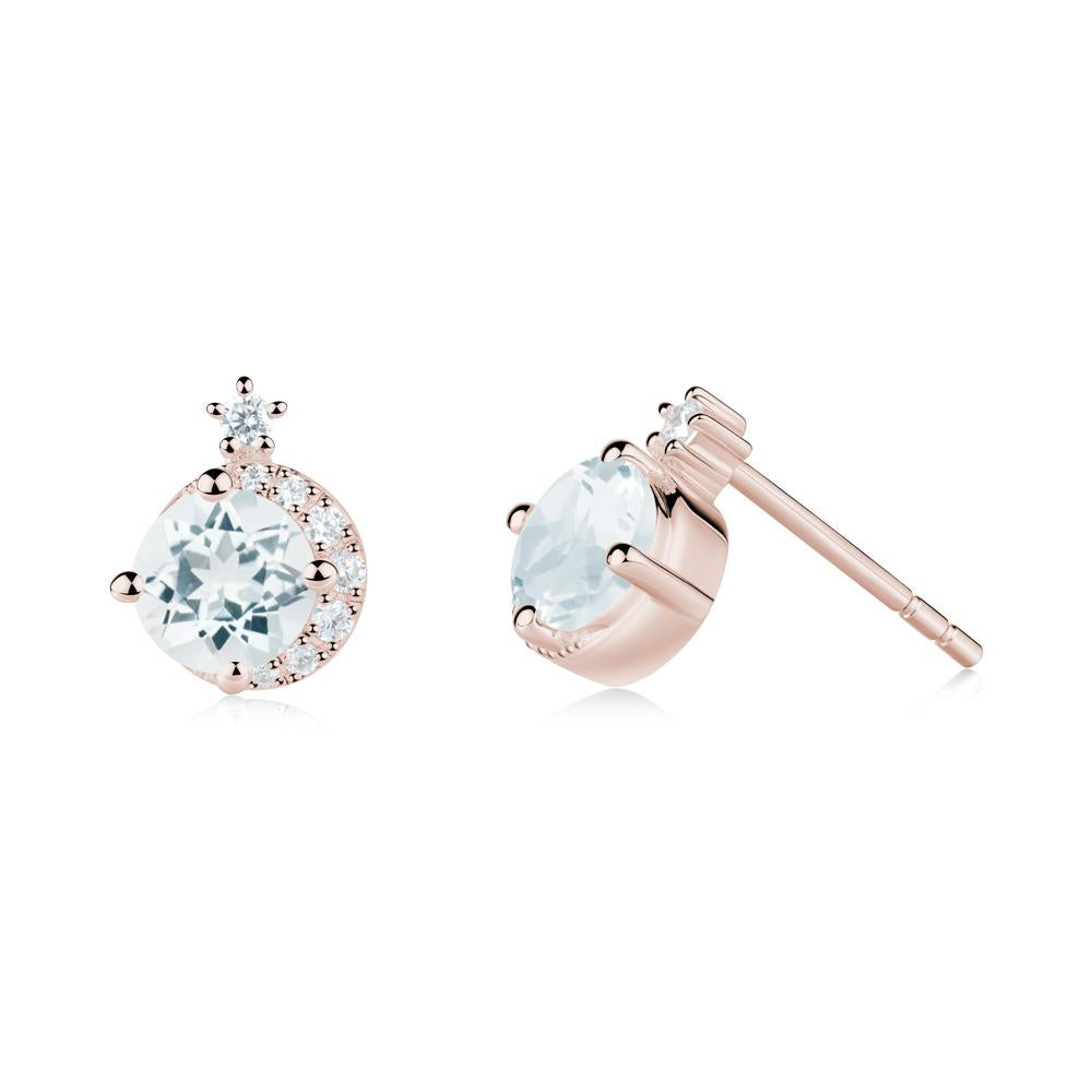 Celestial Aquamarine Stud Earrings - LUO Jewelry #metal_14k rose gold