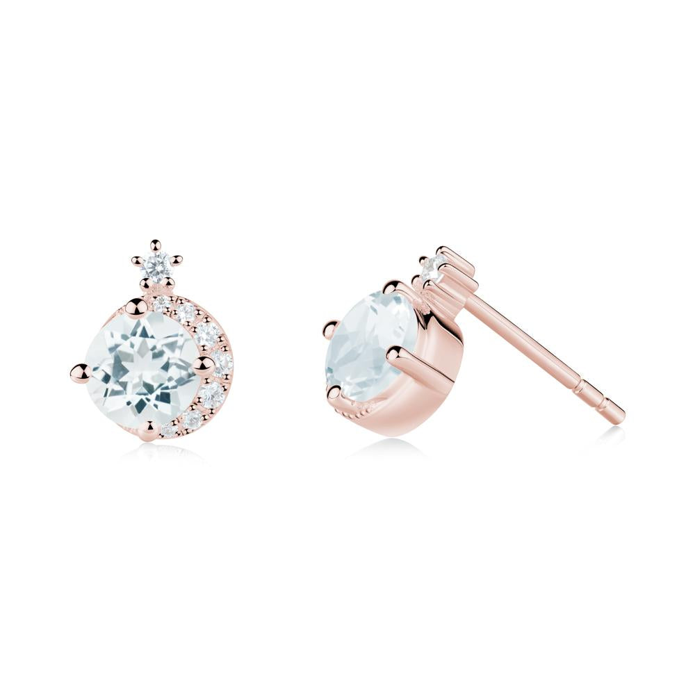 Celestial Aquamarine Stud Earrings - LUO Jewelry #metal_18k rose gold