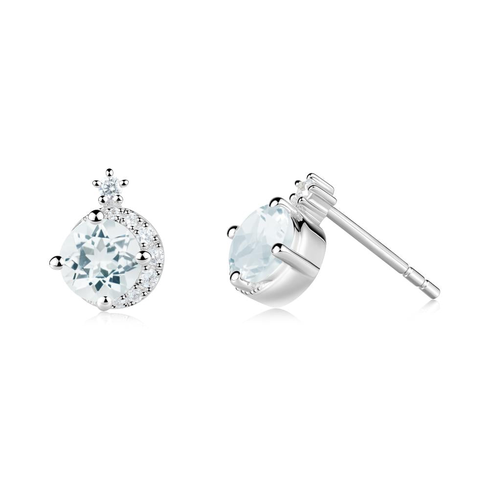Celestial Aquamarine Stud Earrings - LUO Jewelry #metal_sterling silver