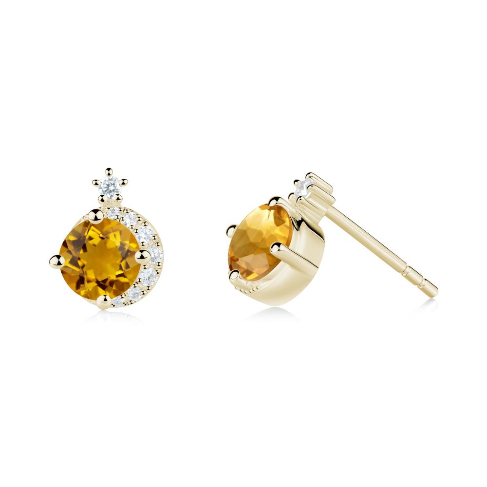Celestial Citrine Stud Earrings - LUO Jewelry #metal_14k yellow gold