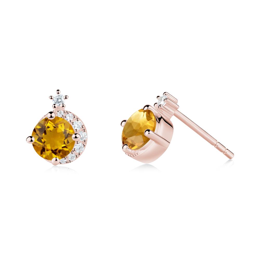 Celestial Citrine Stud Earrings - LUO Jewelry #metal_18k rose gold