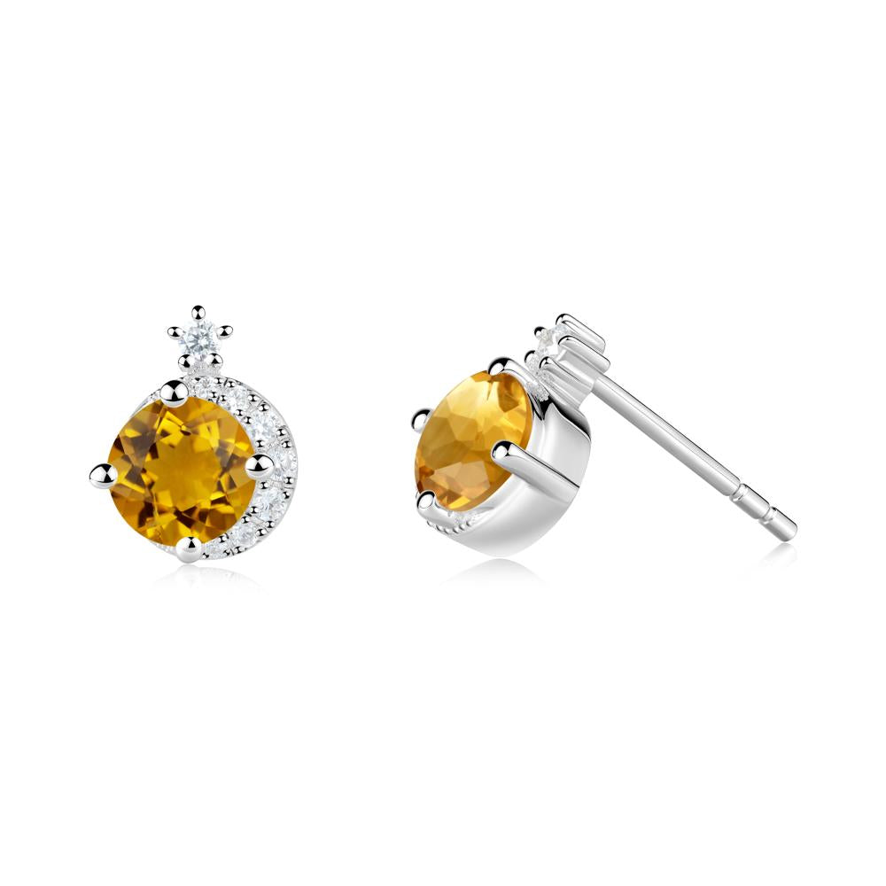Celestial Citrine Stud Earrings - LUO Jewelry #metal_18k white gold
