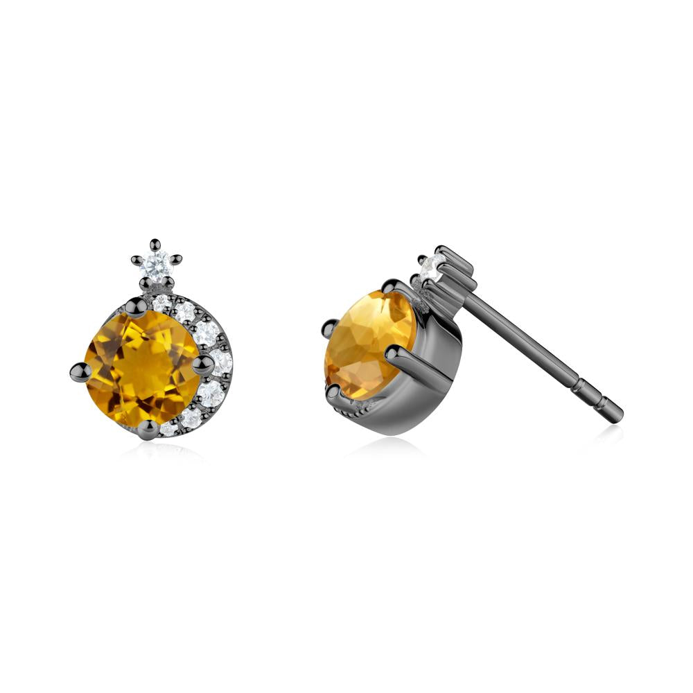 Celestial Citrine Stud Earrings - LUO Jewelry #metal_black finish sterling silver