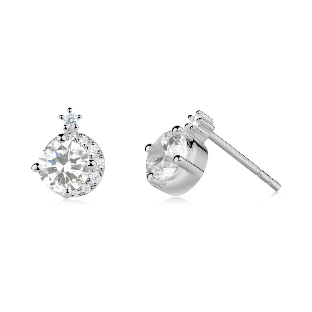 Celestial Cubic Zirconia Stud Earrings - LUO Jewelry #metal_platinum