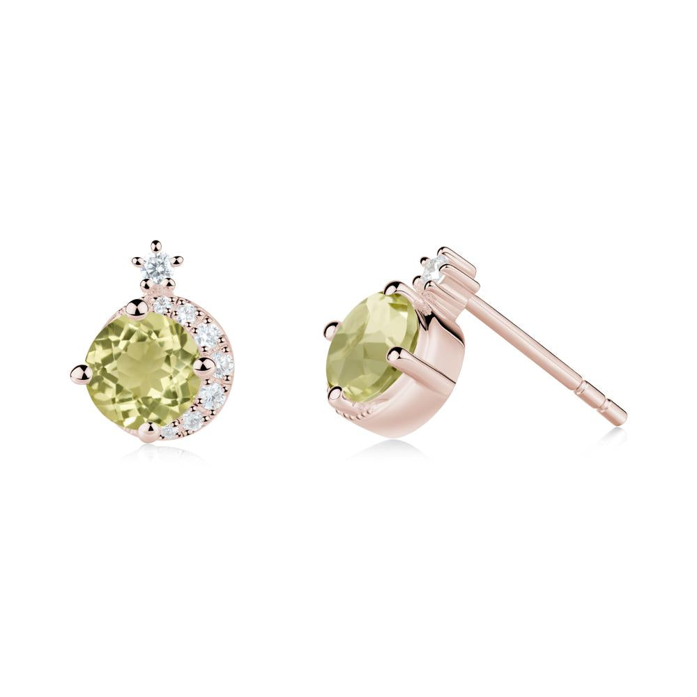 Celestial Lemon Quartz Stud Earrings - LUO Jewelry #metal_14k rose gold