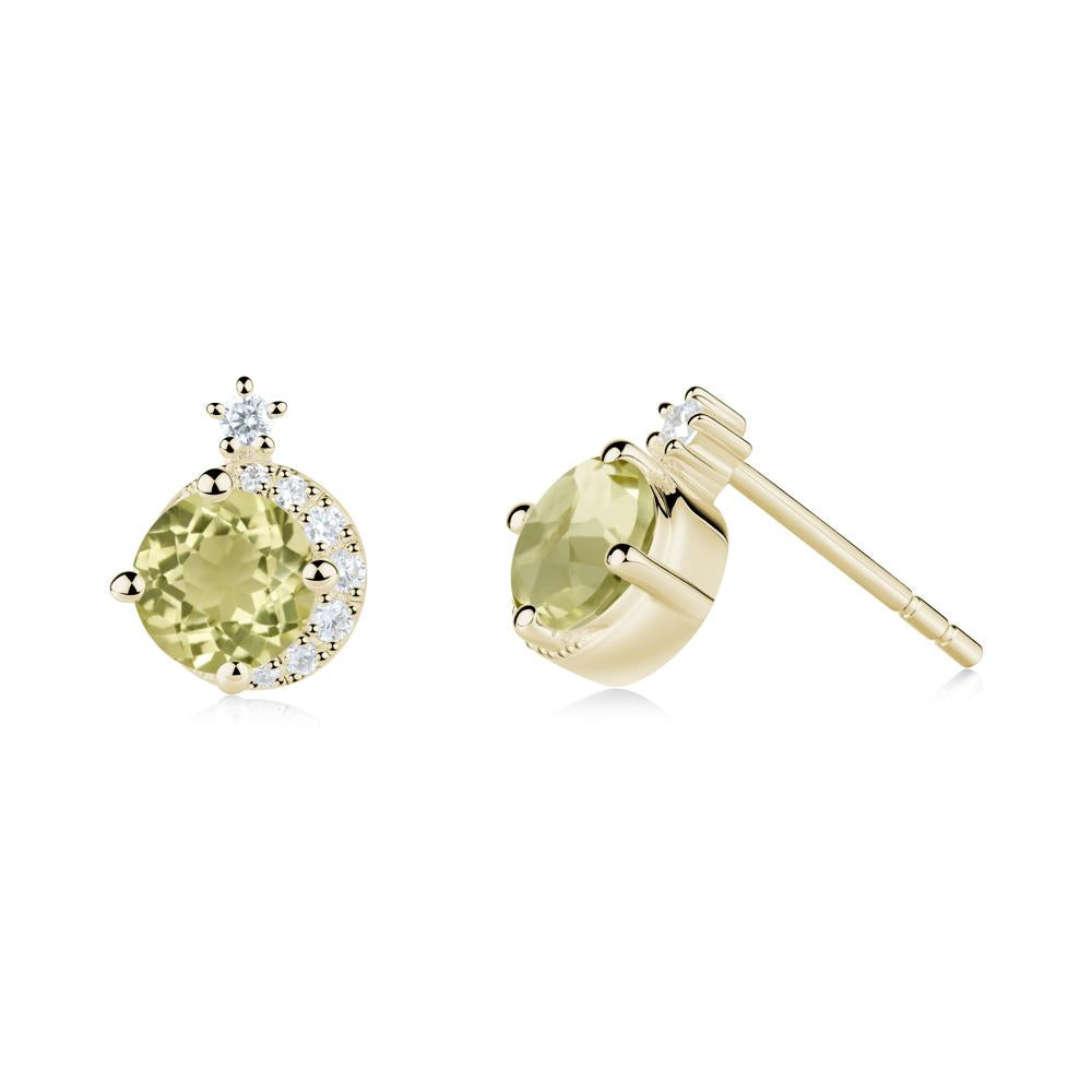 Celestial Lemon Quartz Stud Earrings - LUO Jewelry #metal_14k yellow gold