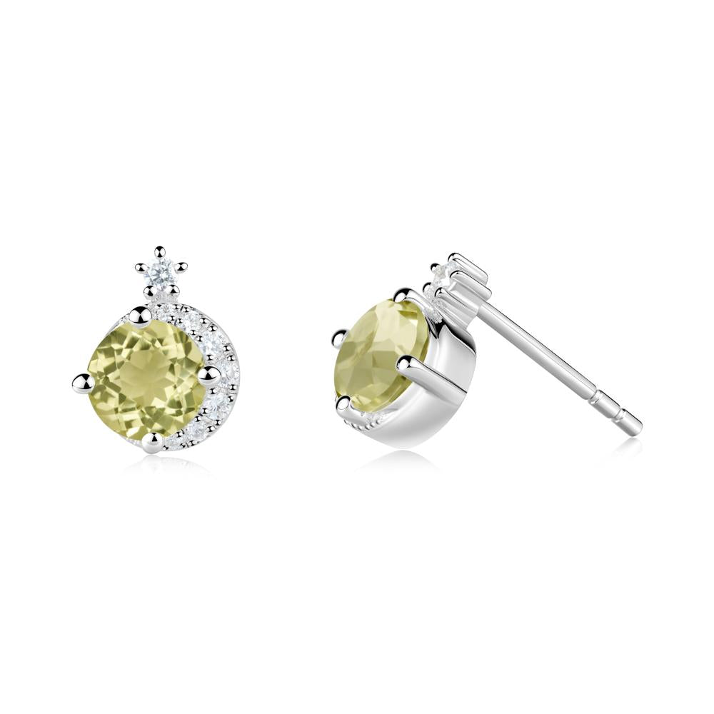 Celestial Lemon Quartz Stud Earrings - LUO Jewelry #metal_18k white gold
