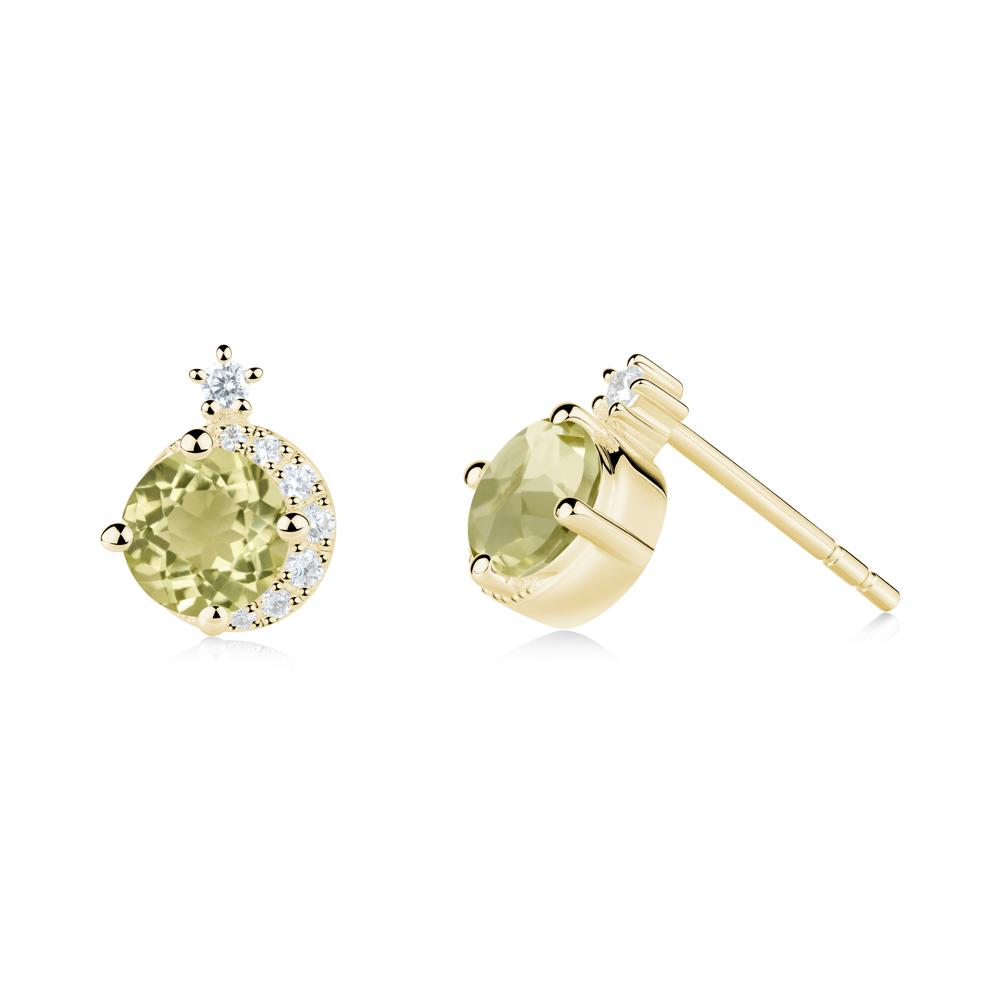 Celestial Lemon Quartz Stud Earrings - LUO Jewelry #metal_18k yellow gold
