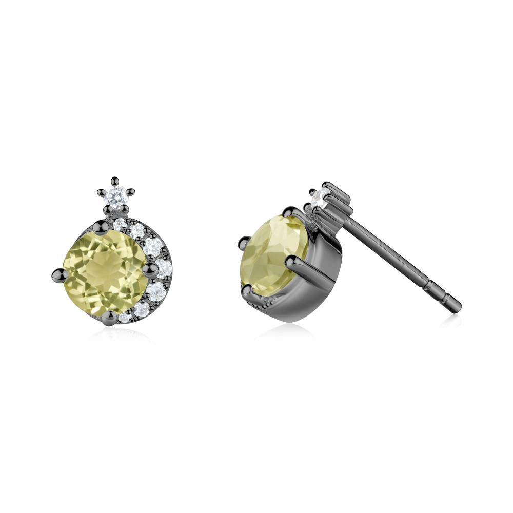 Celestial Lemon Quartz Stud Earrings - LUO Jewelry #metal_black finish sterling silver