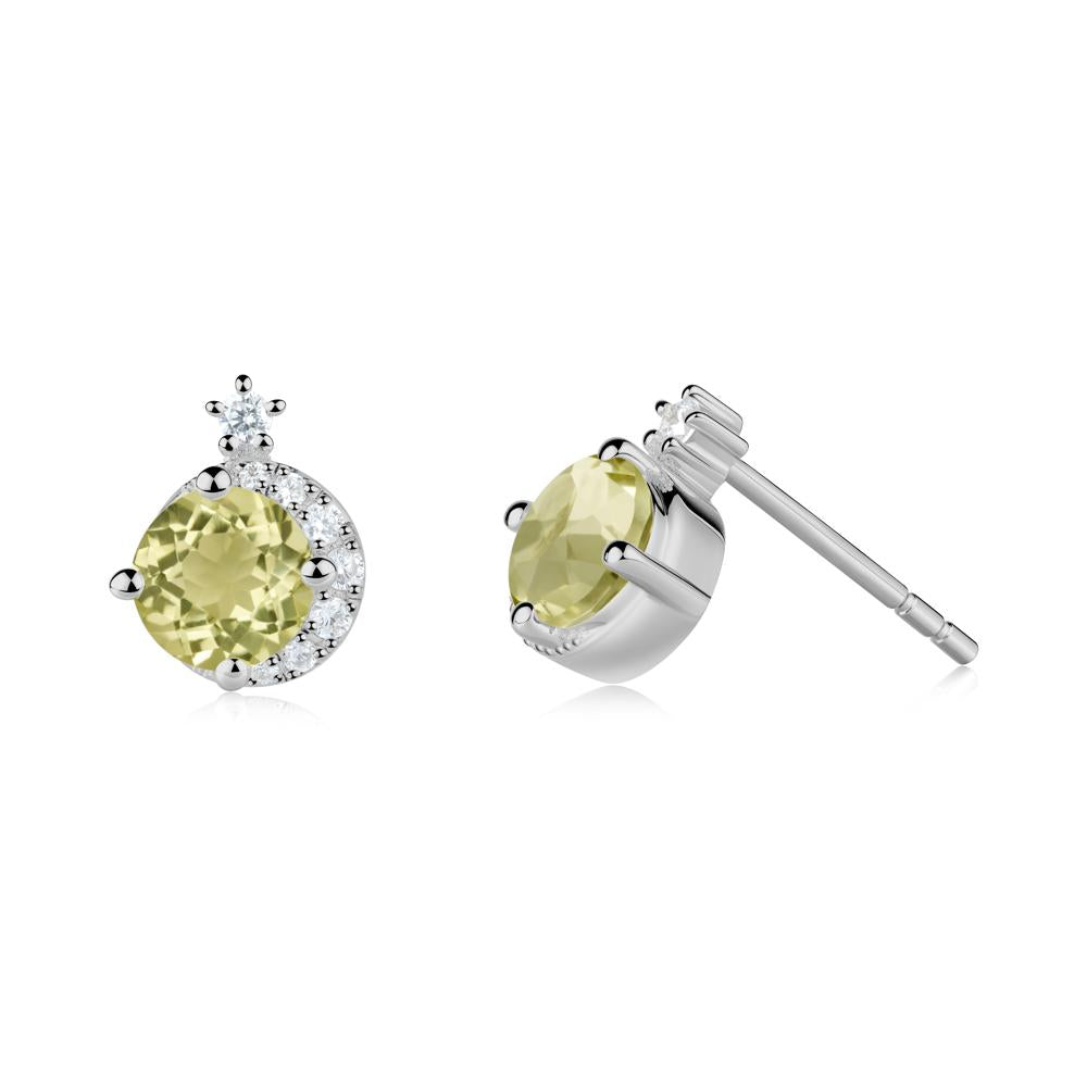 Celestial Lemon Quartz Stud Earrings - LUO Jewelry #metal_platinum