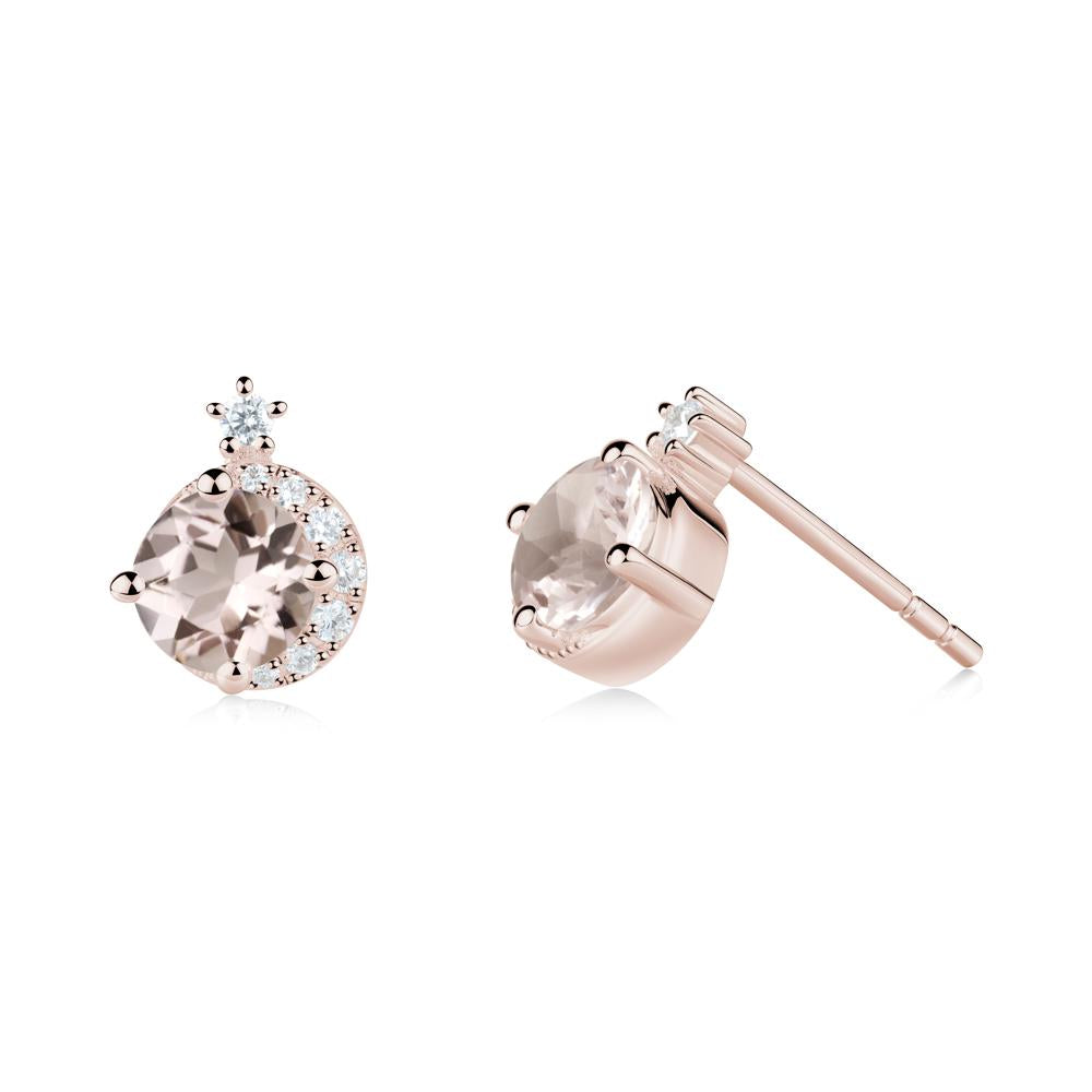 Celestial Morganite Stud Earrings - LUO Jewelry #metal_14k rose gold