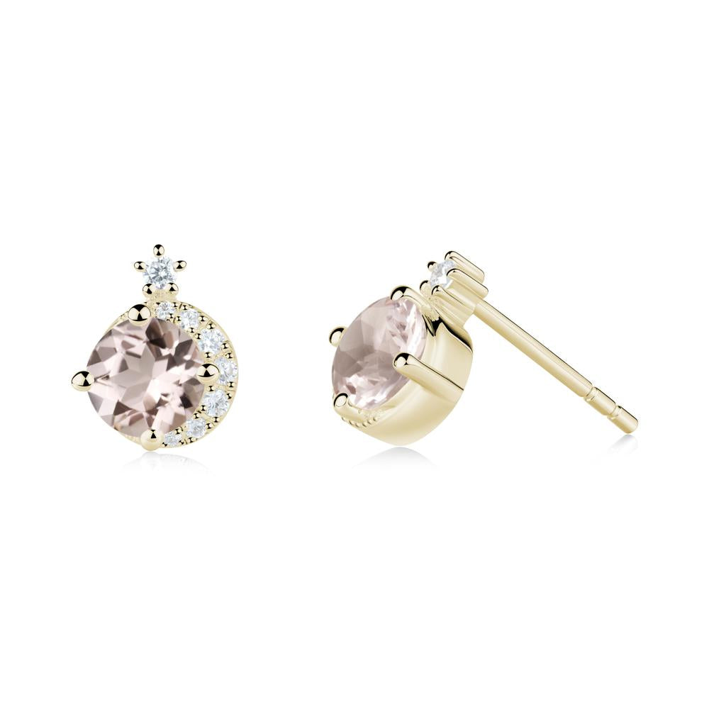 Celestial Morganite Stud Earrings - LUO Jewelry #metal_14k yellow gold