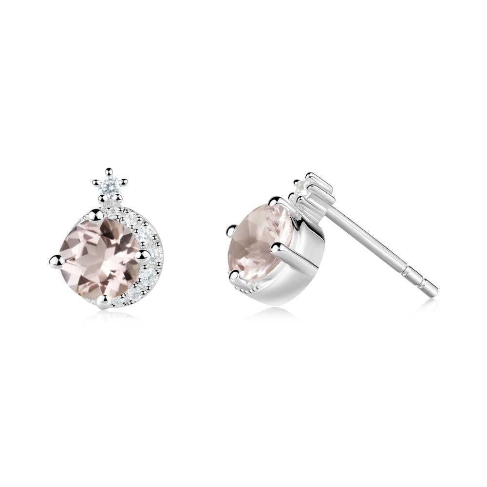 Celestial Morganite Stud Earrings - LUO Jewelry #metal_18k white gold
