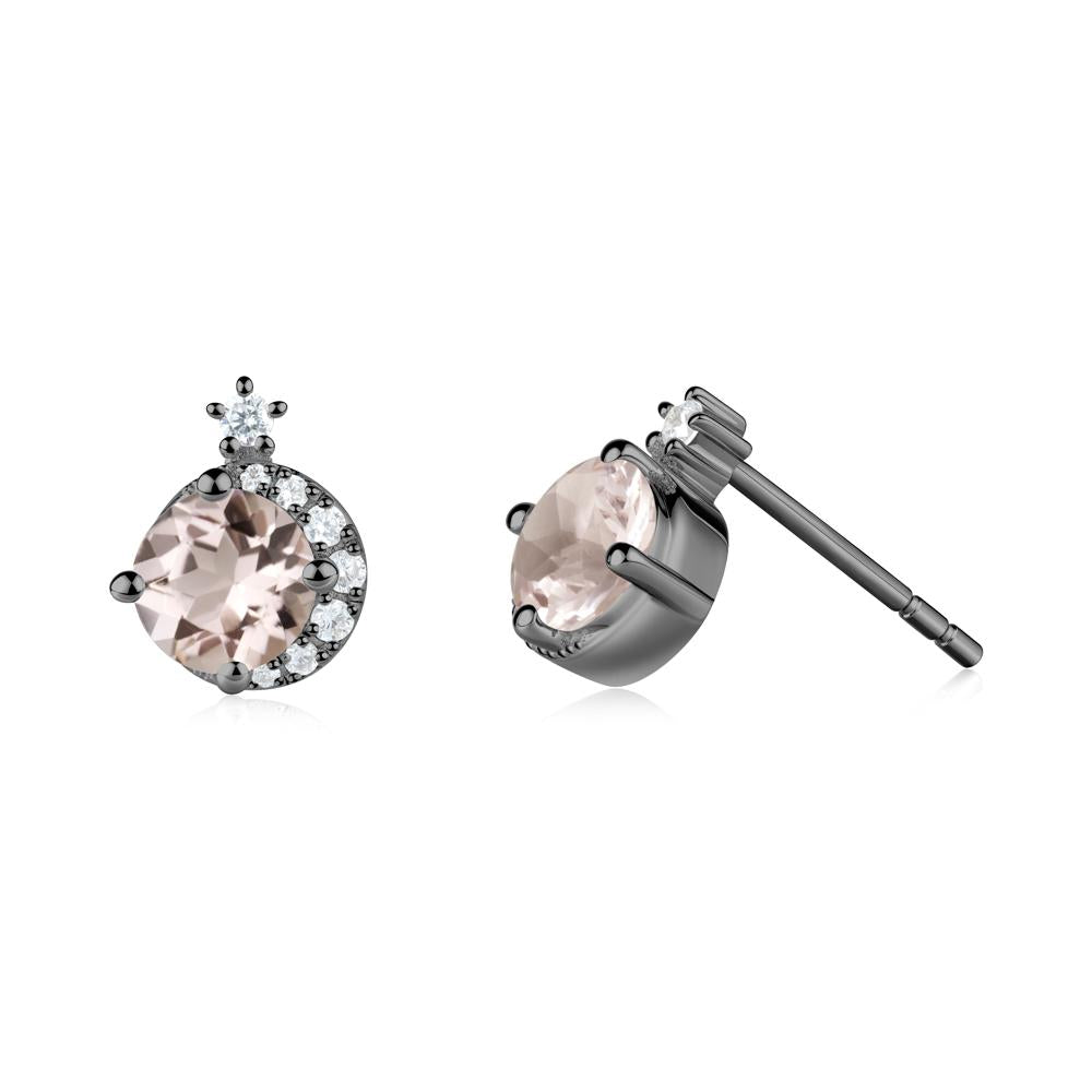 Celestial Morganite Stud Earrings - LUO Jewelry #metal_black finish sterling silver