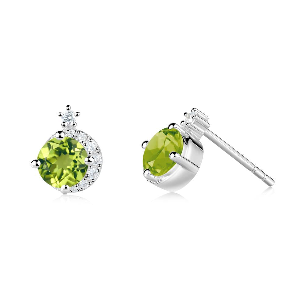 Celestial Peridot Stud Earrings - LUO Jewelry #metal_18k white gold