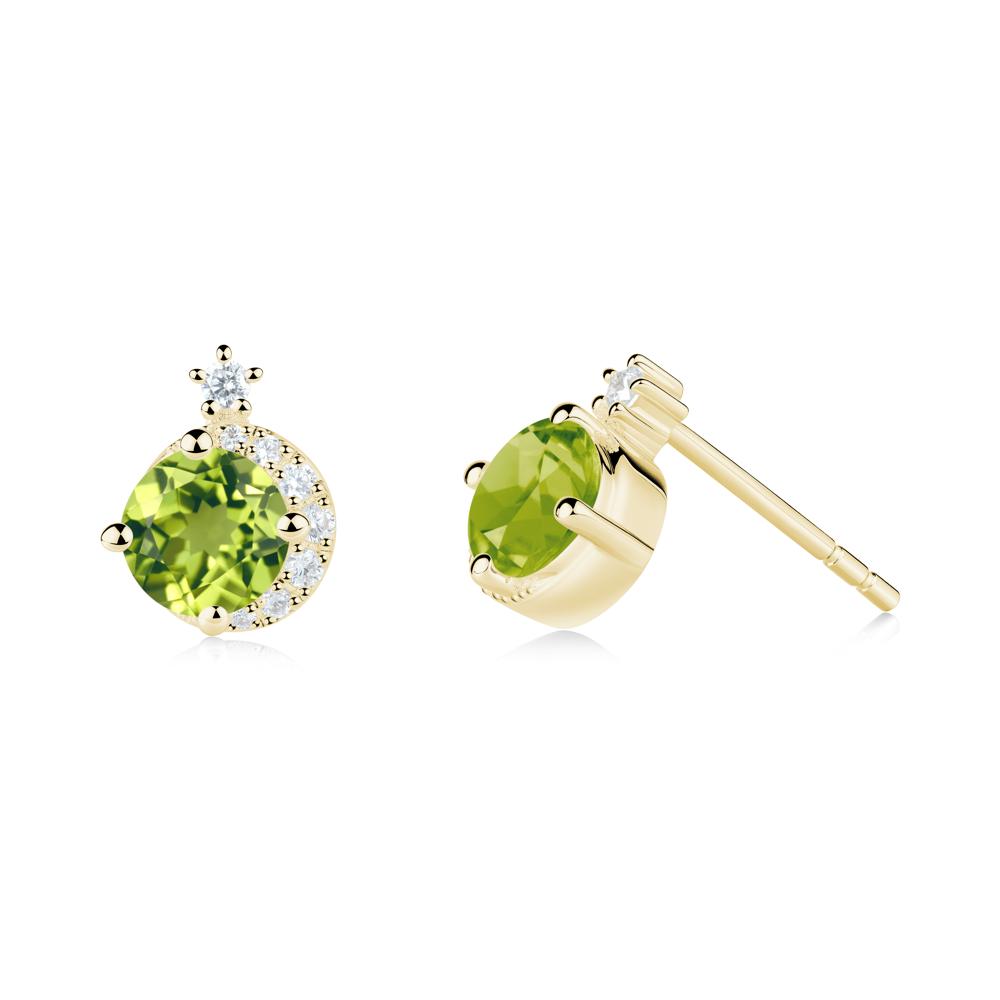 Celestial Peridot Stud Earrings - LUO Jewelry #metal_18k yellow gold