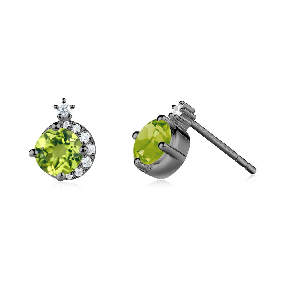 Celestial Peridot Stud Earrings - LUO Jewelry #metal_black finish sterling silver