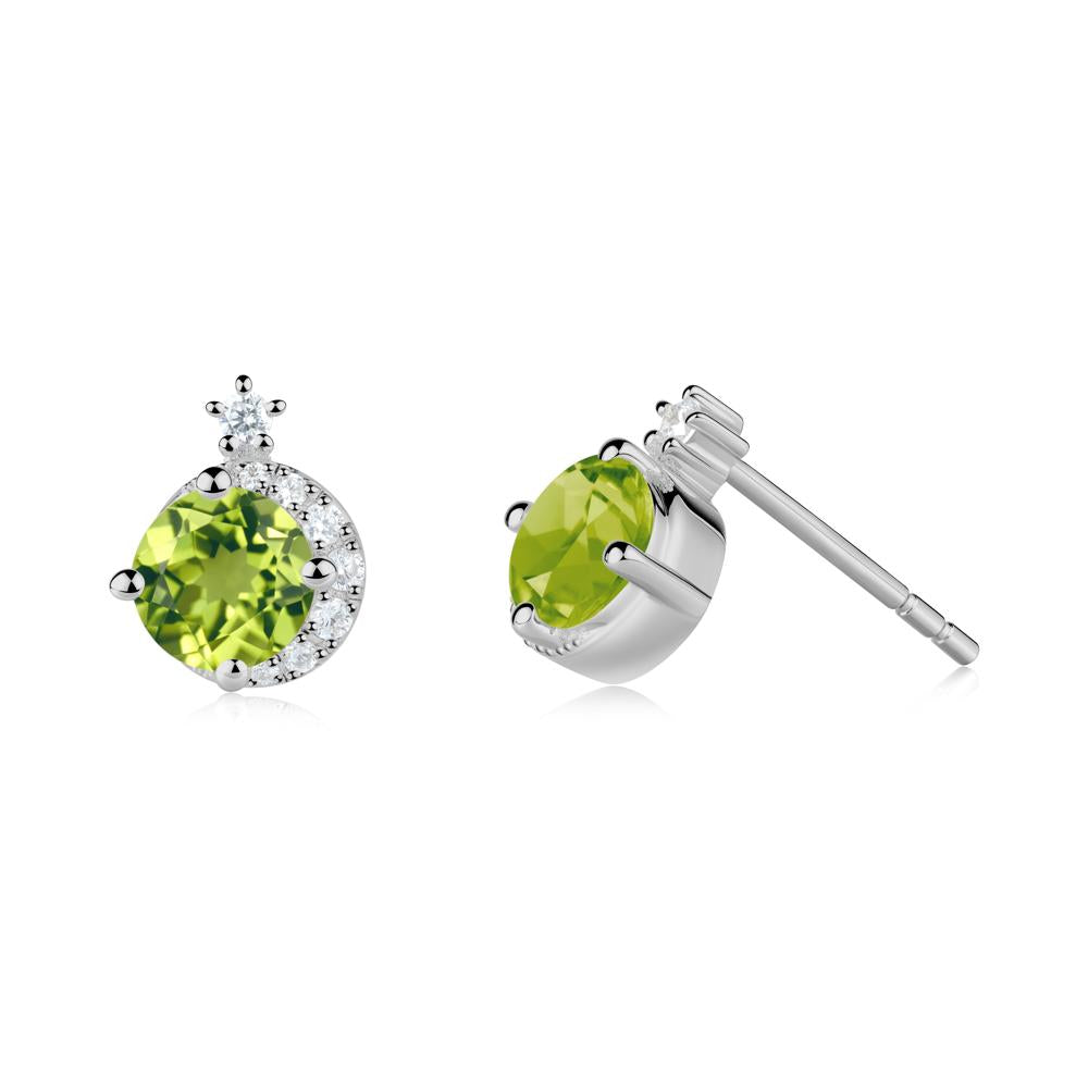 Celestial Peridot Stud Earrings - LUO Jewelry #metal_platinum