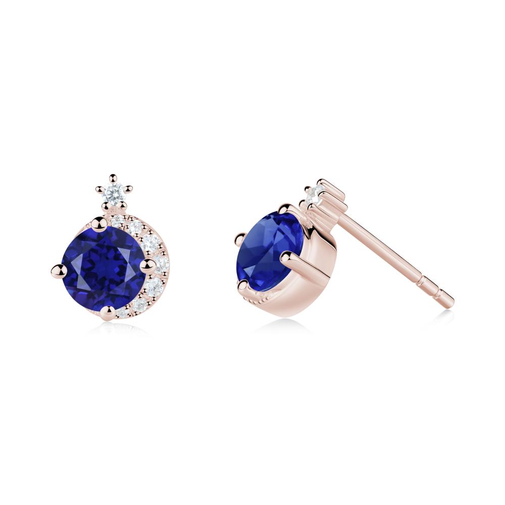 Celestial Sapphire Stud Earrings - LUO Jewelry #metal_14k rose gold