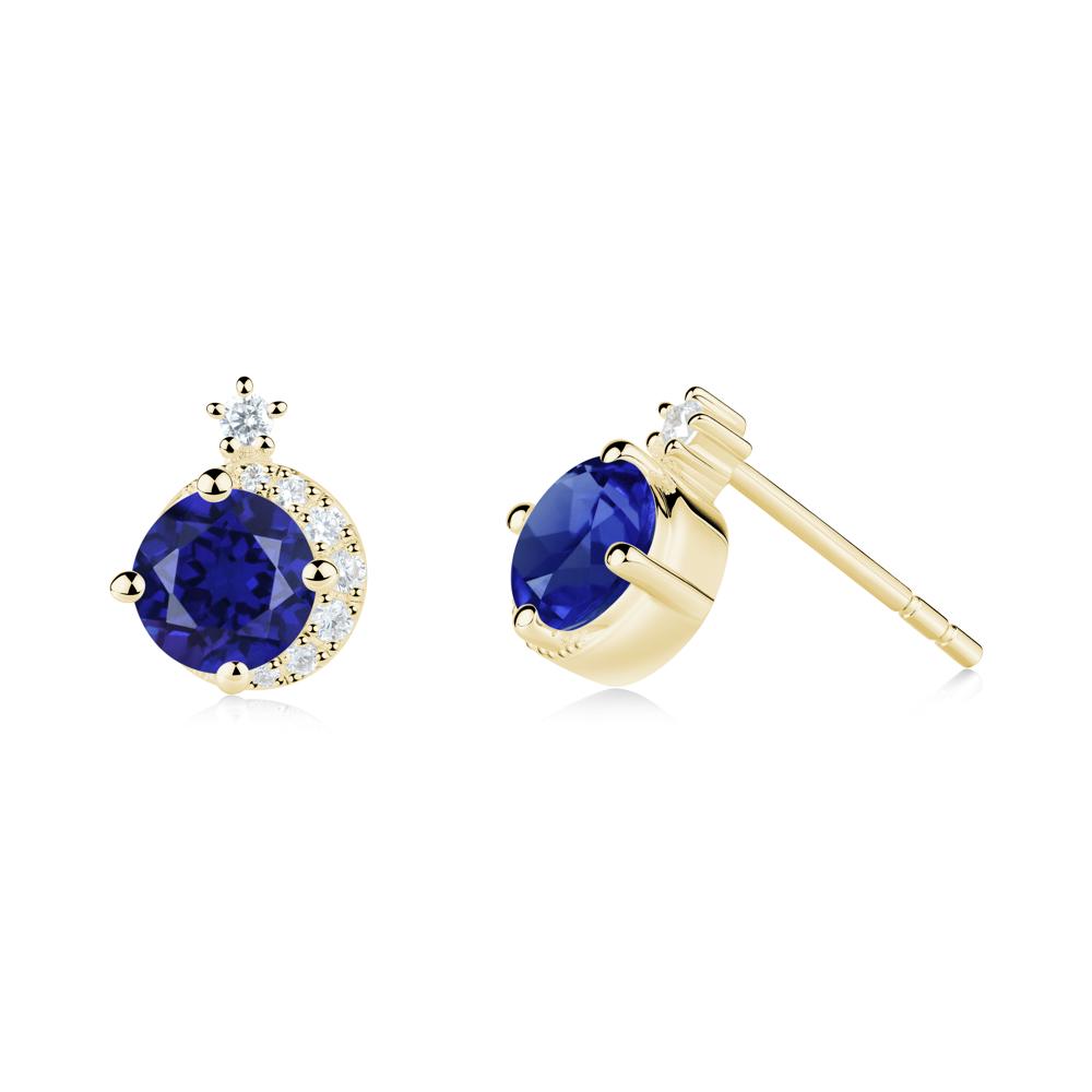 Celestial Sapphire Stud Earrings - LUO Jewelry #metal_18k yellow gold