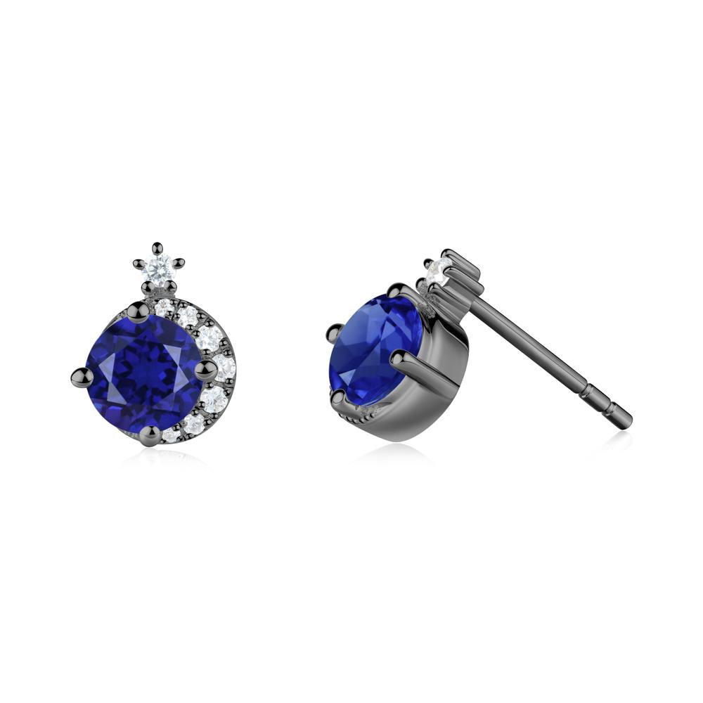 Celestial Sapphire Stud Earrings - LUO Jewelry #metal_black finish sterling silver