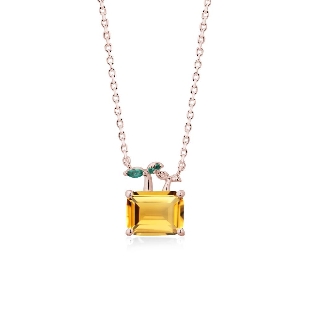 Nature Inspired Swiss Blue Topaz and Emerald Pendant Necklace | LUO