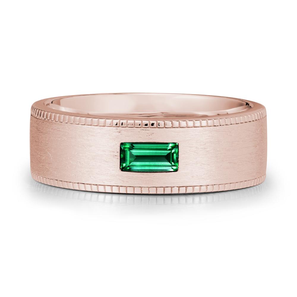 Baguette Emerald Ring for Men - LUO Jewelry #metal_14k rose gold