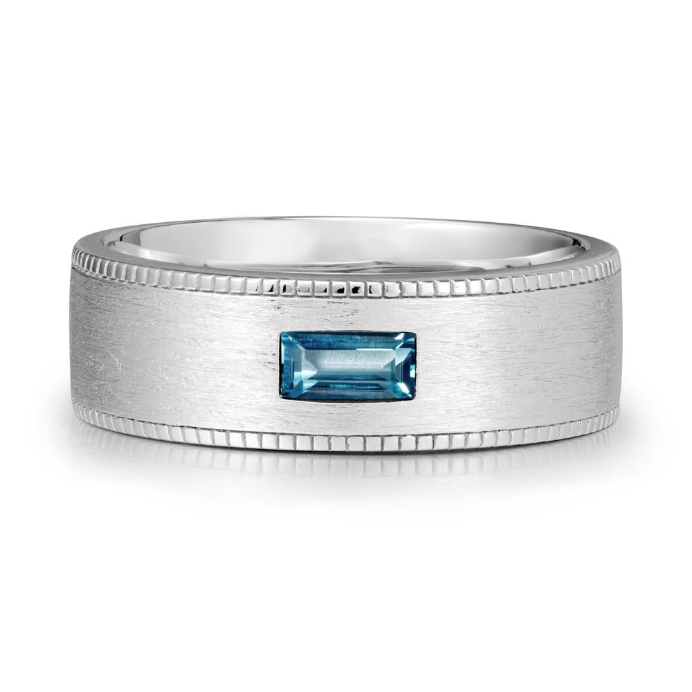 Wide Band Baguette London Blue Topaz Ring - LUO Jewelry #metal_sterling silver