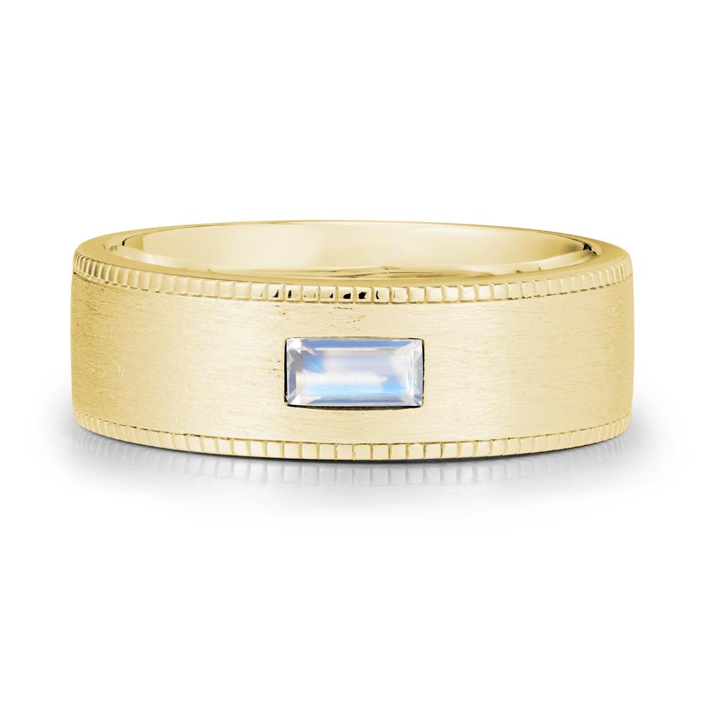 Baguette Moonstone Ring for Men - LUO Jewelry #metal_18k yellow gold