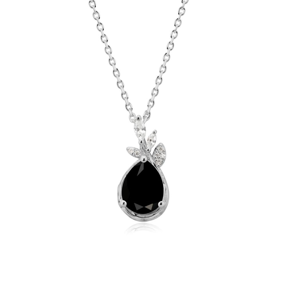 Tree Bark Texture Pear Shaped Black Spinel Necklace | LUO