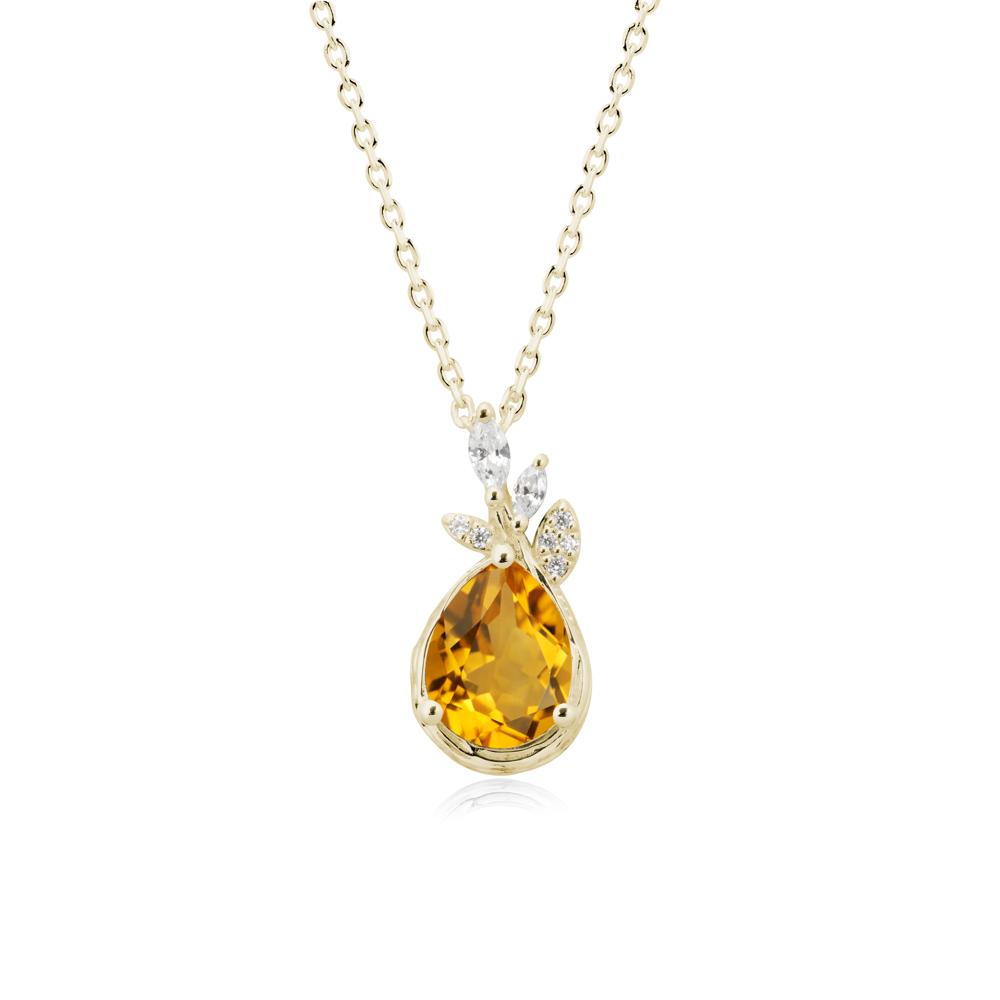 Branches with Leaves Citrine Pendant - LUO Jewelry #metal_14k yellow gold