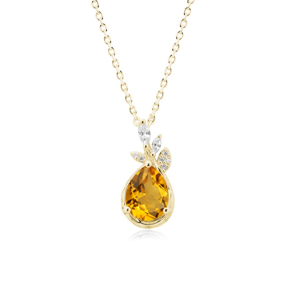 Branches with Leaves Citrine Pendant - LUO Jewelry #metal_18k yellow gold