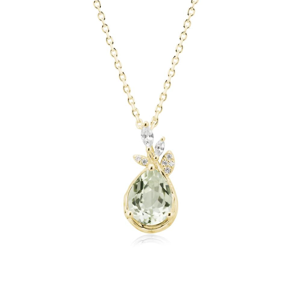Branches with Leaves Green Amethyst Pendant - LUO Jewelry #metal_18k yellow gold