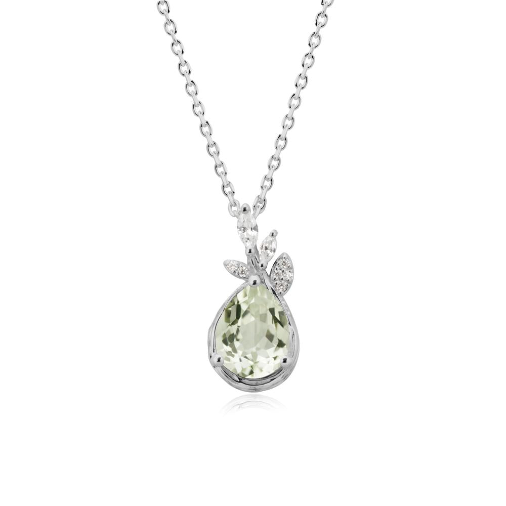 Branches with Leaves Green Amethyst Pendant - LUO Jewelry #metal_platinum