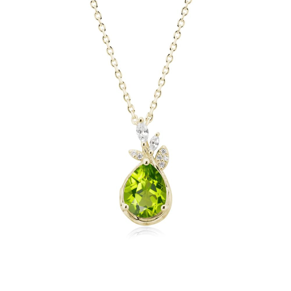 Branches with Leaves Peridot Pendant - LUO Jewelry #metal_14k yellow gold