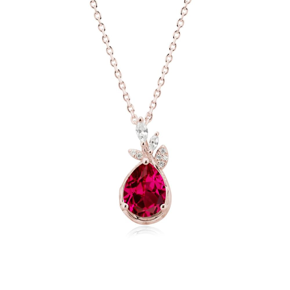 Branches with Leaves Ruby Pendant - LUO Jewelry #metal_14k rose gold