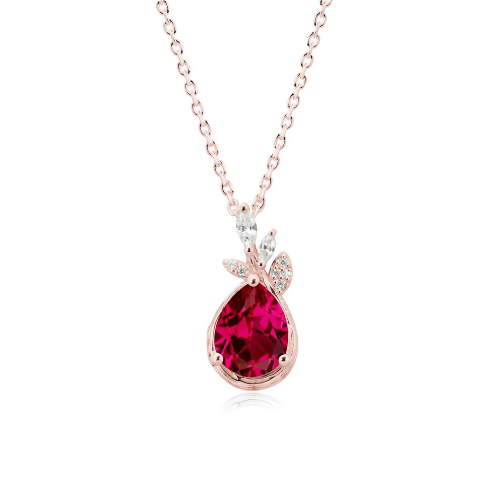 Branches with Leaves Ruby Pendant - LUO Jewelry #metal_18k rose gold