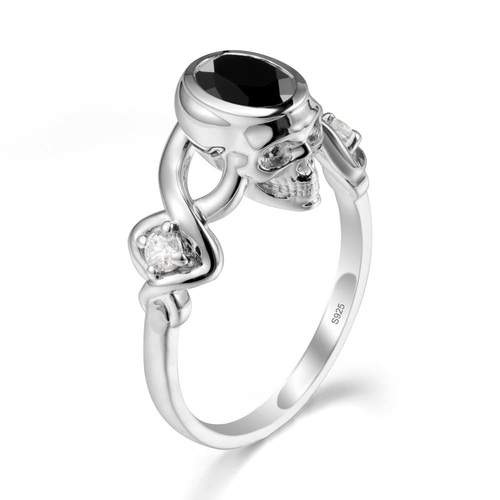 Unique Bezel Setting Green Amethyst Skull Ring | LUO