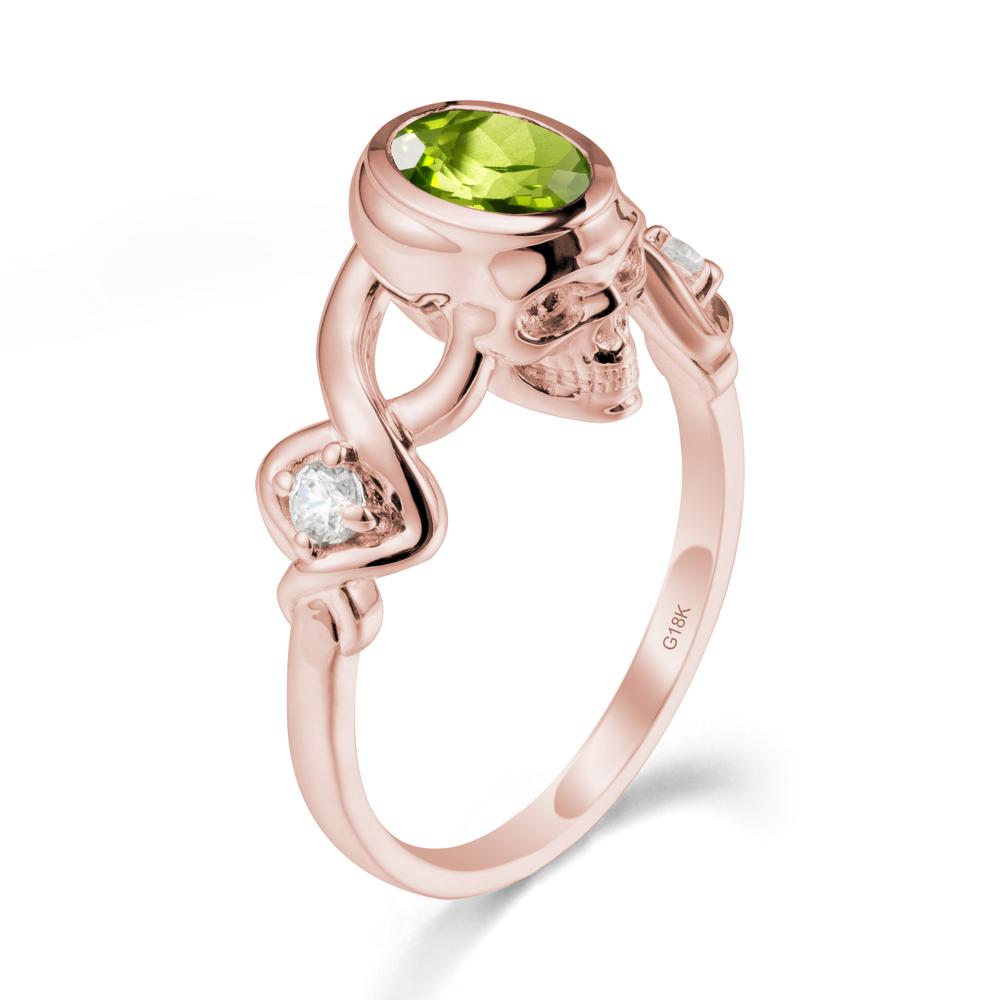 Gothic Skull Peridot Ring - LUO Jewelry #metal_18k rose gold