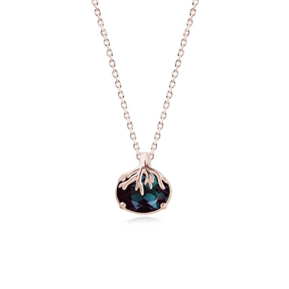 Tree Root Inspired Oval Alexandrite Necklace - LUO Jewelry #metal_14k rose gold